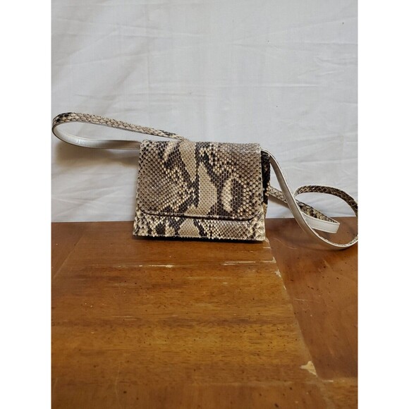 Sarian Leeds Boston Snakeskin Animal Print Crossbody Purse Mini Bag Adjustable - Picture 2 of 8